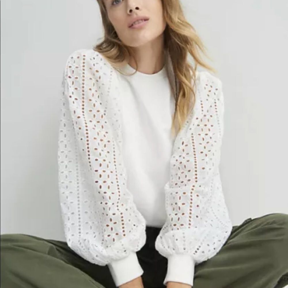 New Anthropologie Othilia Imogen Eyelet Pullover Small #196